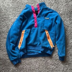 Columbia Blue and Orange Fleece Sweatshirt